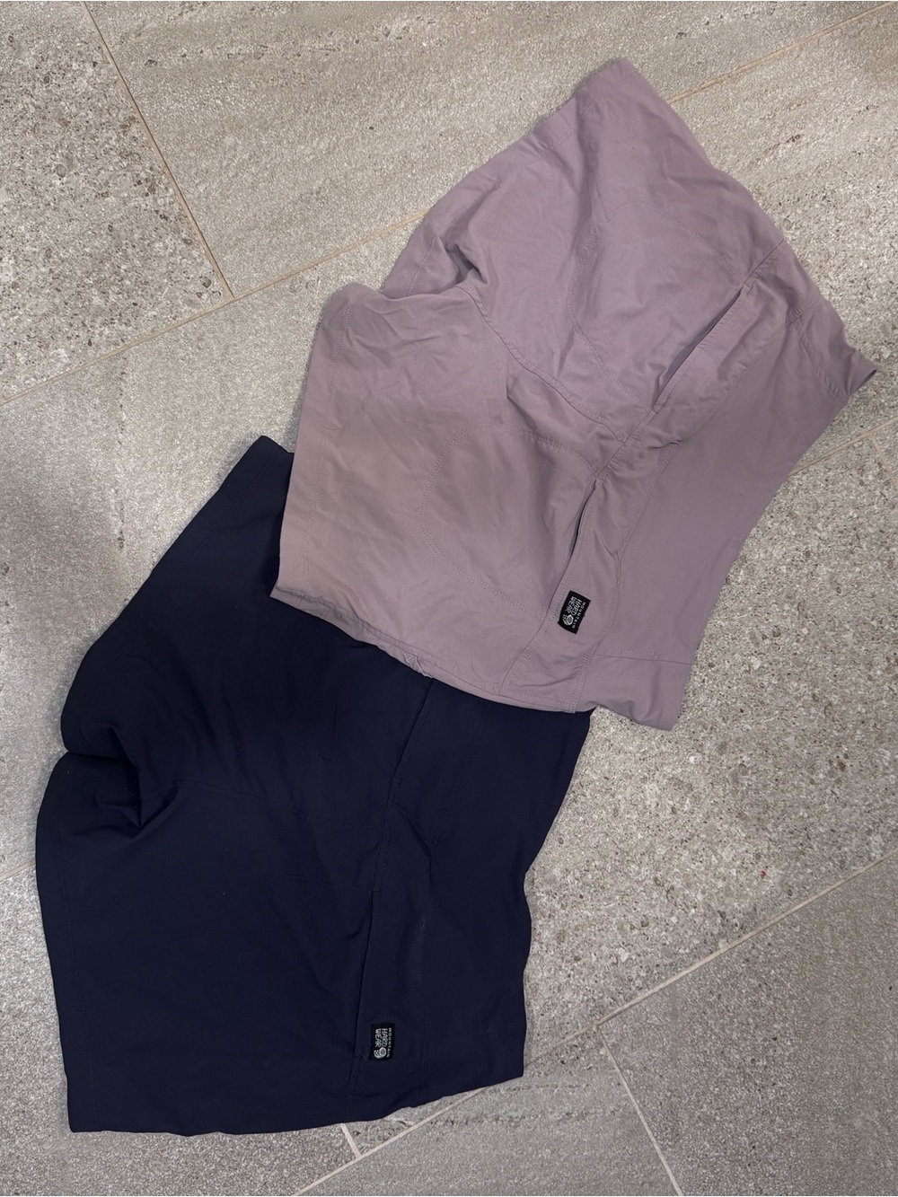 Mountain Hardwear Women's Athletic Shorts in Lilac and Navy Blue